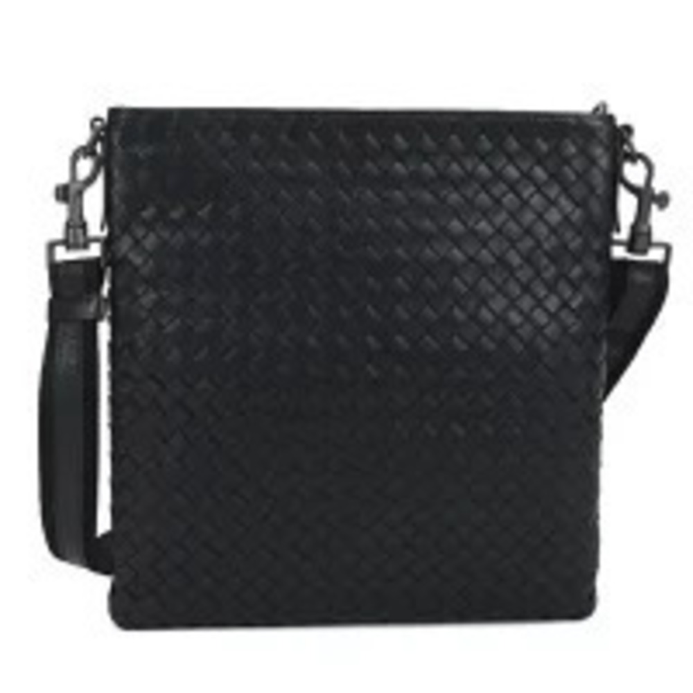 Bottega Veneta Shoulder Bag Intrecciato Leather Black Crossbody Cool